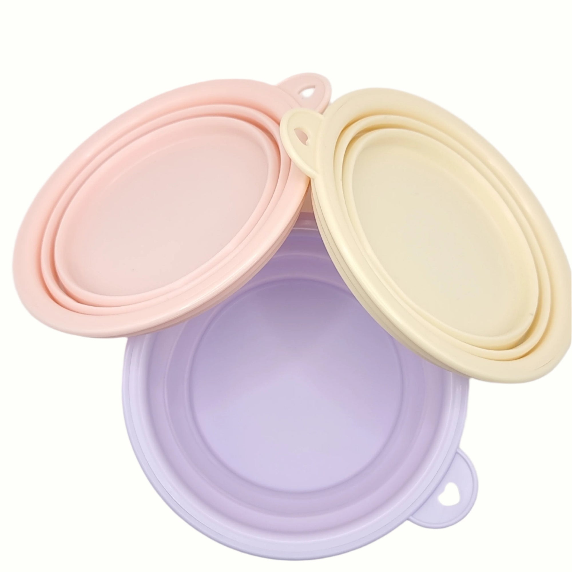 foldable pet water food bowl pastel colour