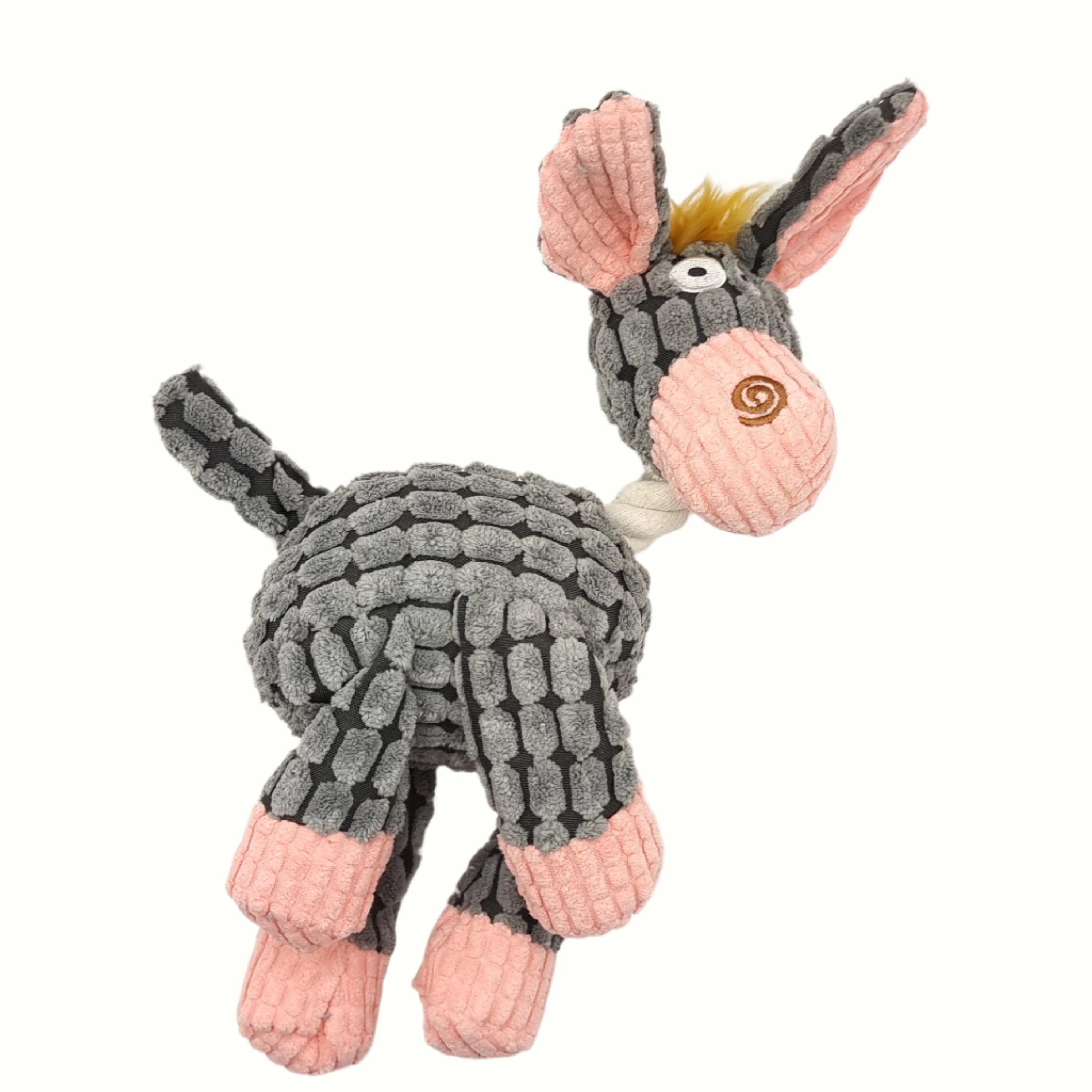 Cute donkey squeaky dog toy, soft and fun for playtime.