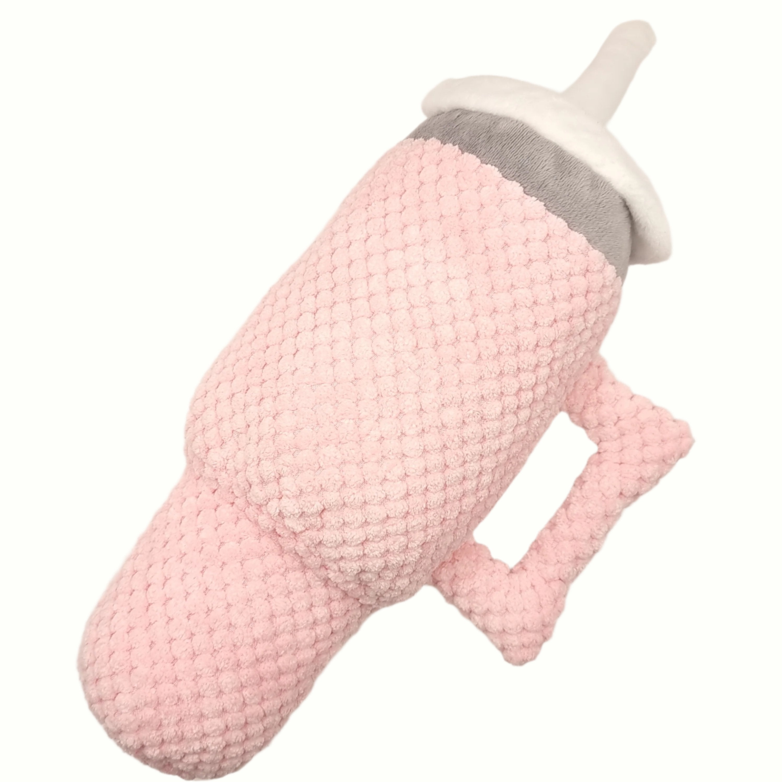 PupStanley plush water bottle toy for large dogs, durable and stylish for playtime.