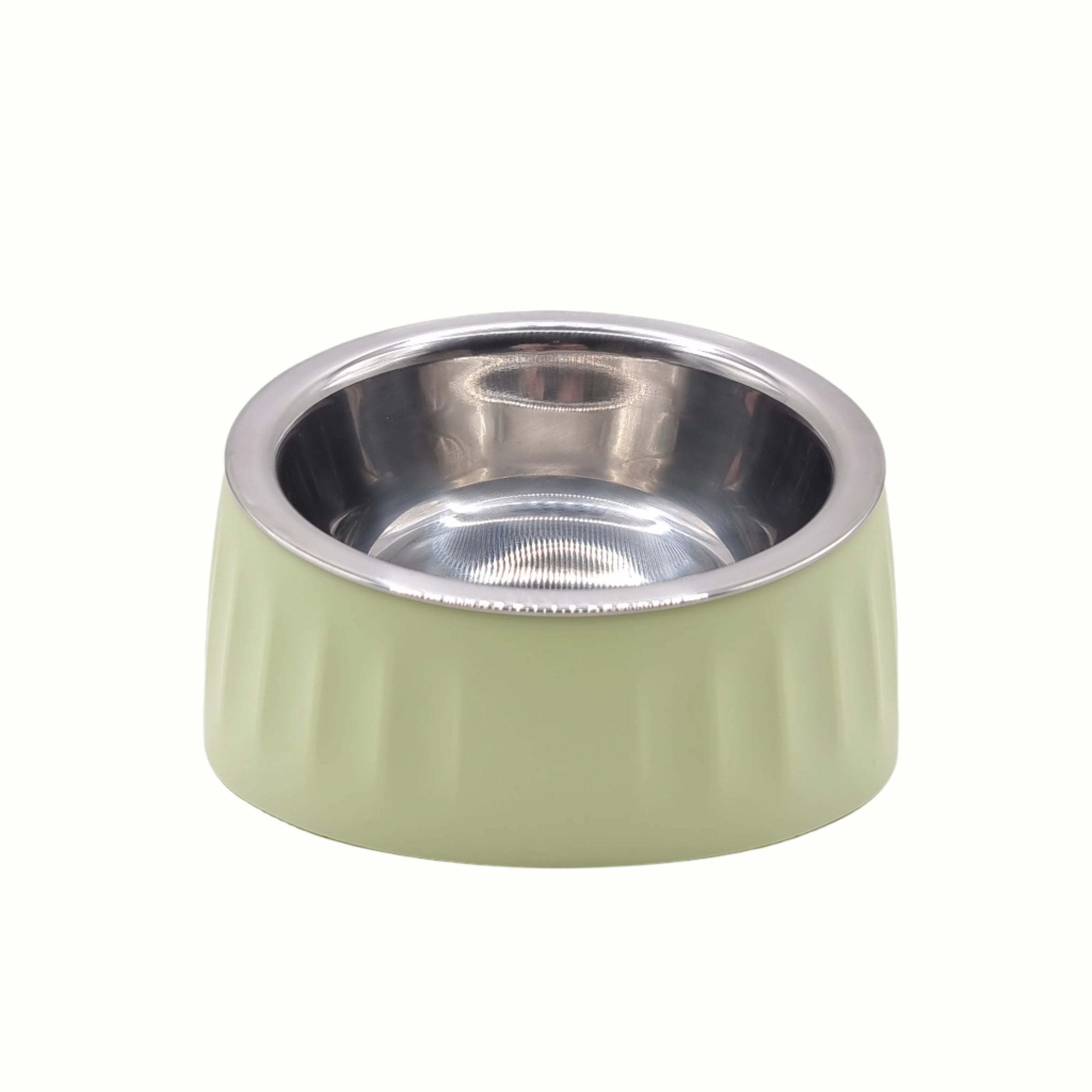 two alt text versions please: Raised & Tilted Cat & Dog Food/Water Bowls green