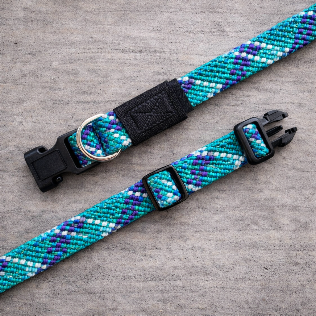 light blue rope dog collar durable collar