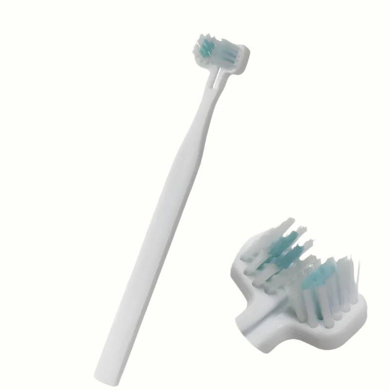 White toothbrush, easy dental cleaning for dogs and cats