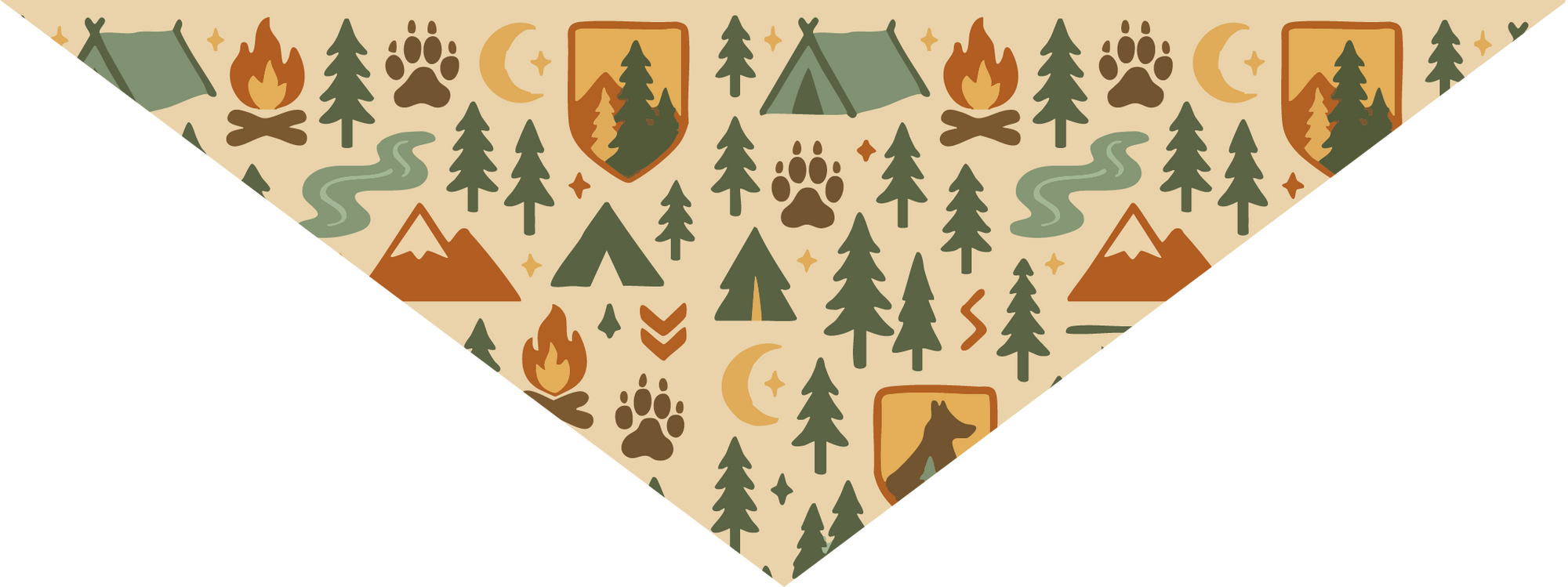 retro camp dog bandana cooling dog bandana