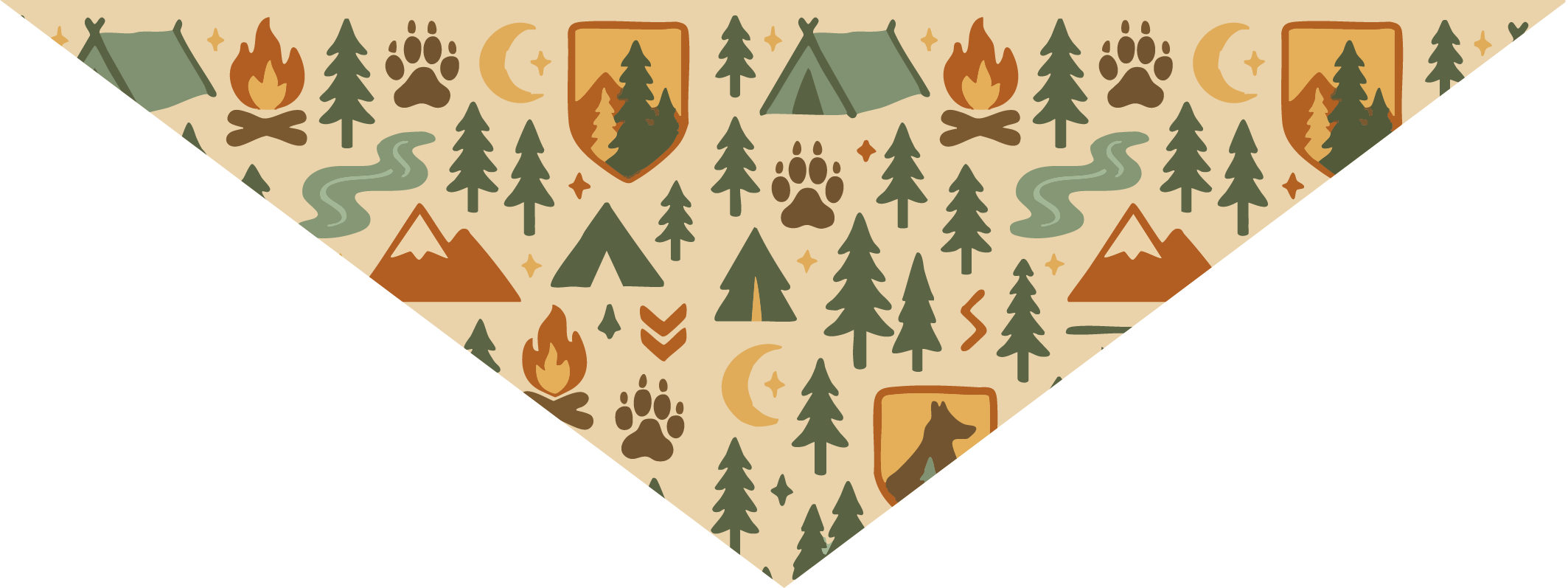 retro camp dog bandana cooling dog bandana