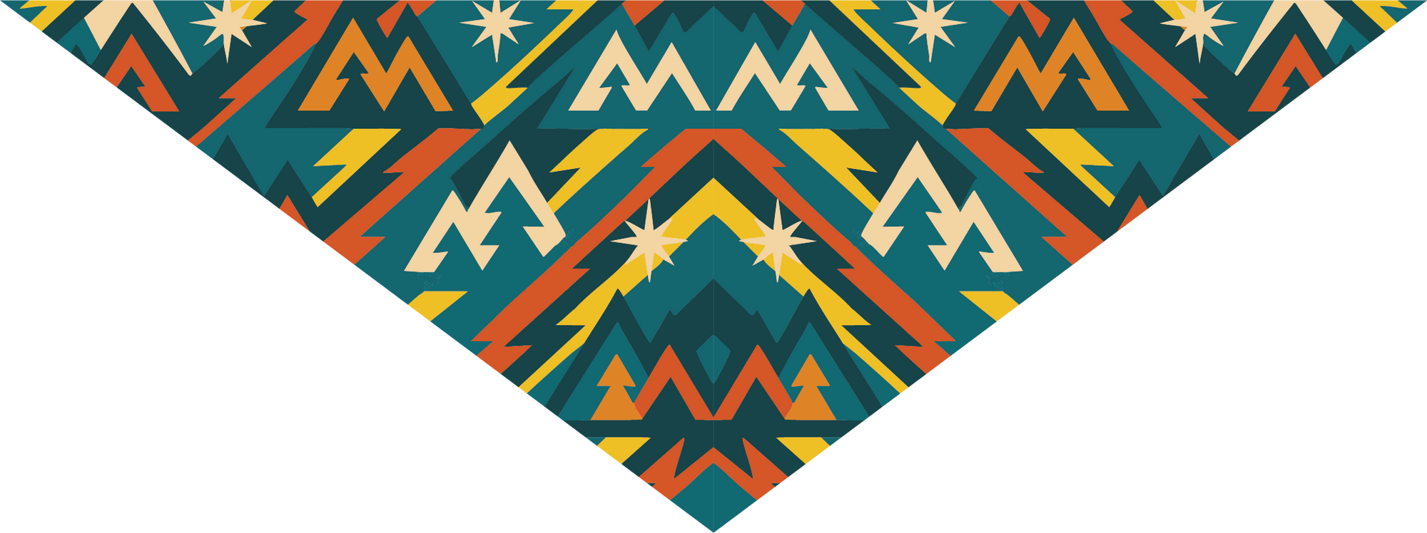 geometric dog bandana mountain pattern cooling