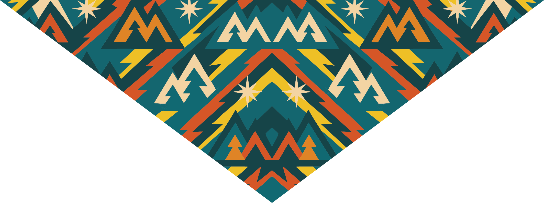 geometric dog bandana mountain pattern cooling