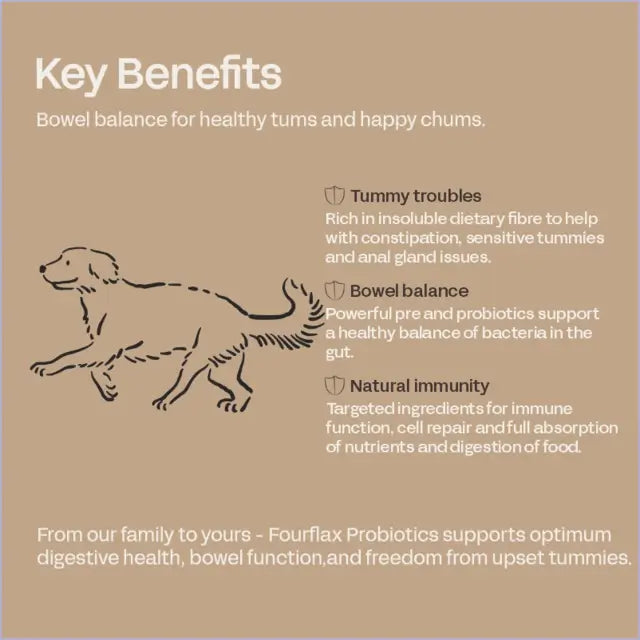probiotic powder for dogs gut health fourflax