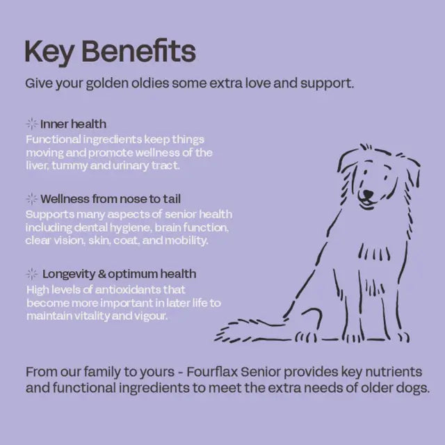 senior dog nutritional support powder fourflax