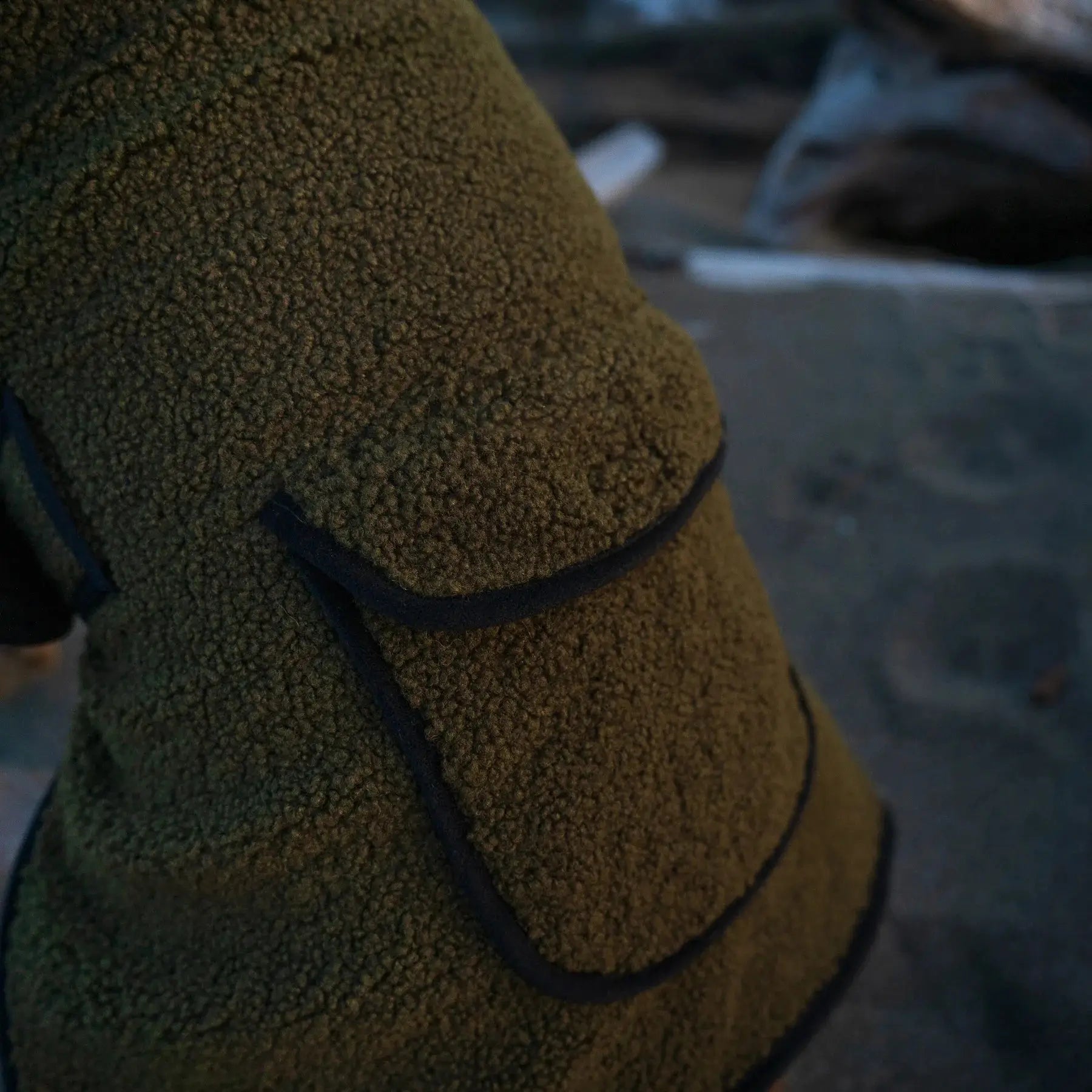dog jacket sherpa fleece green outdoor