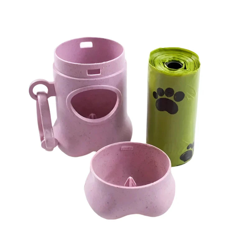 Pink dog poop bag holder, convenient and stylish accessory for carrying waste bags on walks
