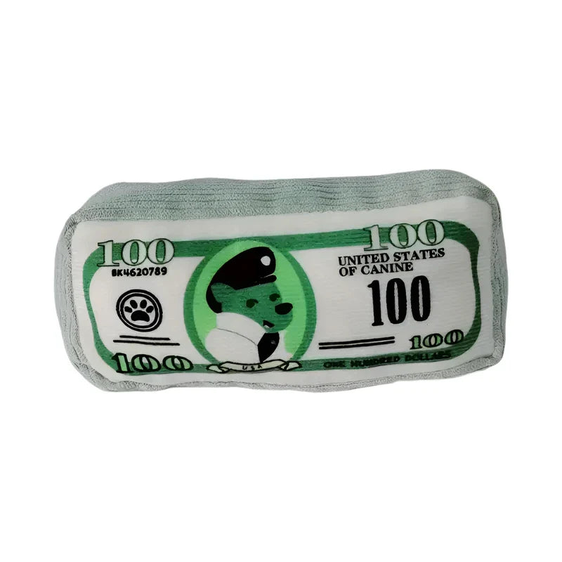 Money note squeaky plush toy, soft and fun dog toy for interactive play, perfect for chewing and fetching