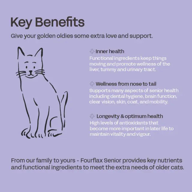 fourflax senior cat nutritional support powder