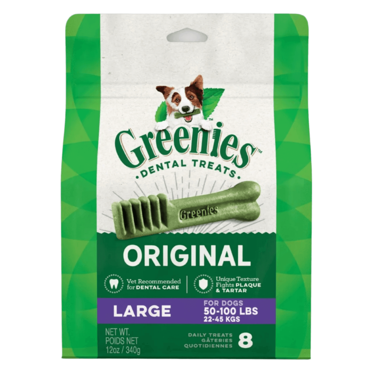Greenies Dental Chew Treats Large, promotes dental health for large dogs by reducing plaque and freshening breath