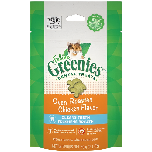 Greenies Feline Oven Roasted Chicken 60g dental treats for cats