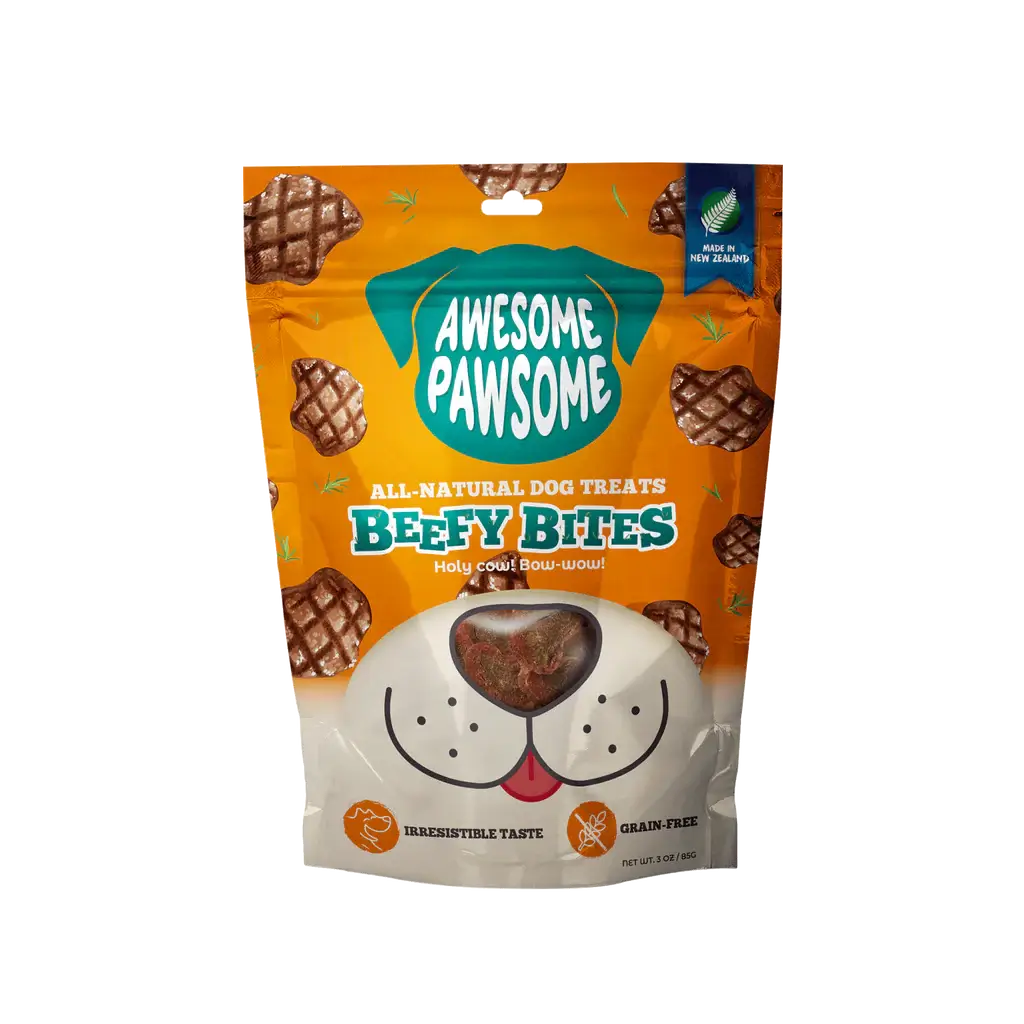 Awesome Pawsome Beefy Bites – Natural Dog Treats with Real Beef