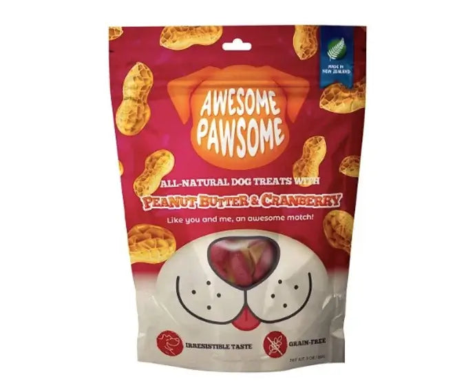 Awesome Pawsome Peanut Butter & Cranberry – Healthy Dog Treats