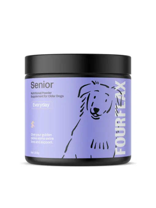 fourflax senior canine powder daily wellness dogs