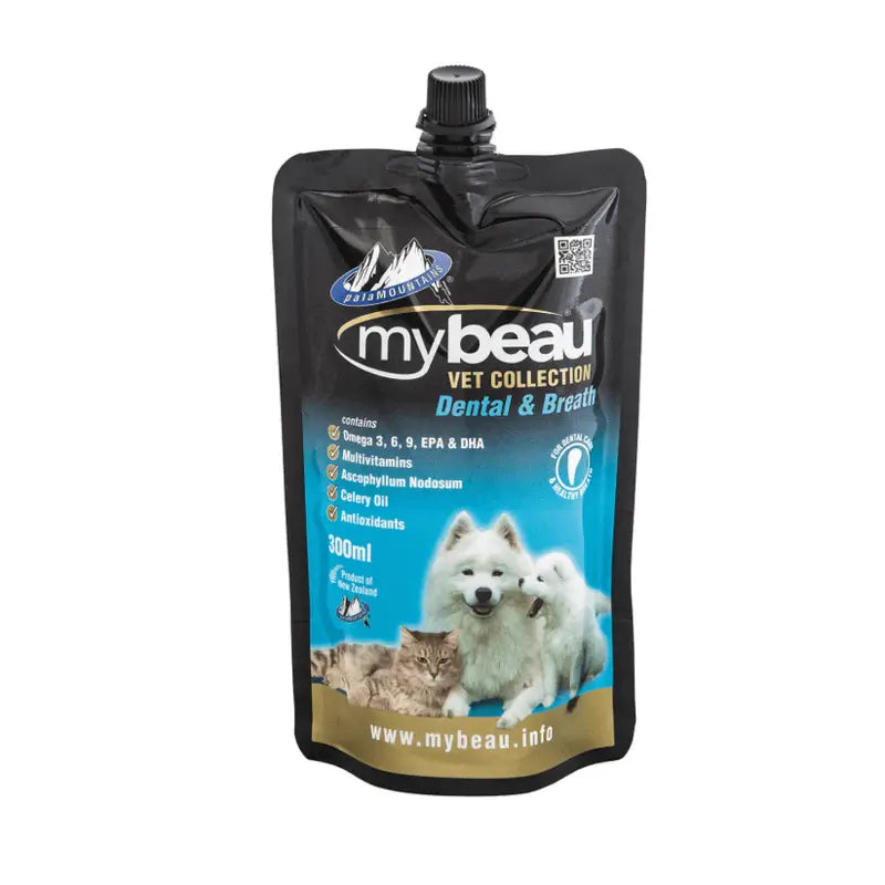 MyBeau Dental & Breath supplement for pets, supporting oral health and fresh breath with essential vitamins and nutrients